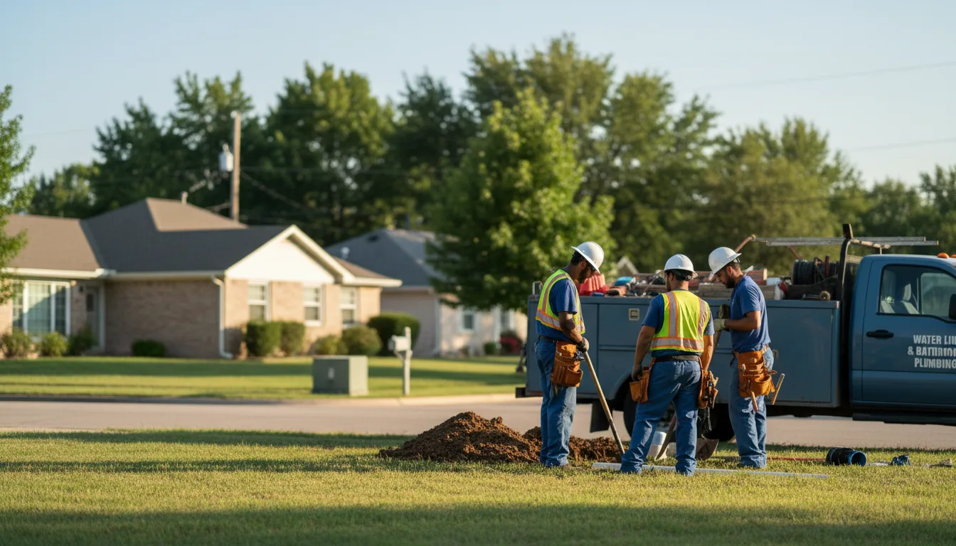Residential water line and bathroom plumbing service in Cimarron, KS